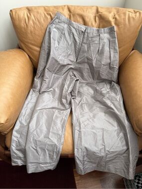 vintage silver nylon pants